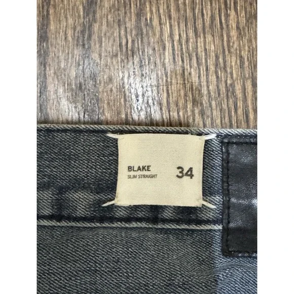 Hudson Jeans Blake Slim Straight Men's Size 34 Zip‎ Roto Medium Wash Denim